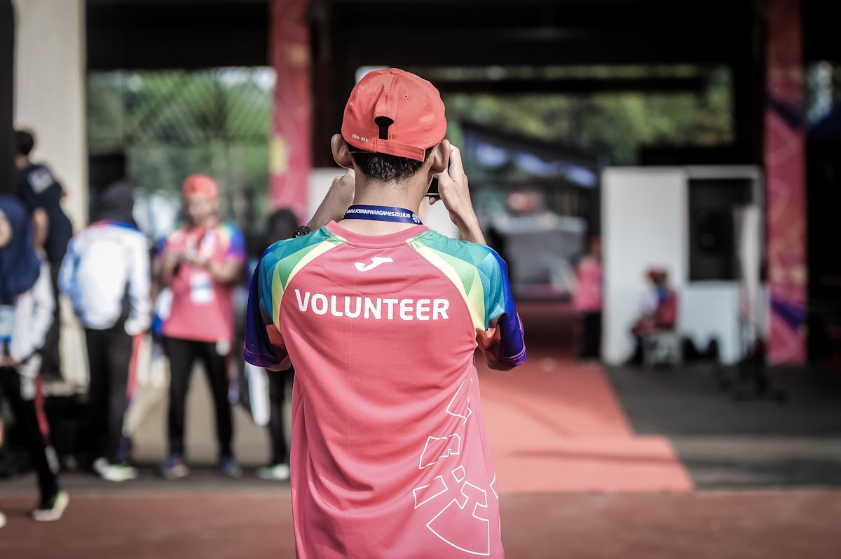 Volunteers collaborating on community service